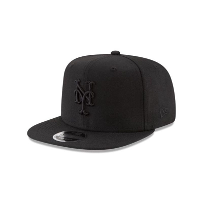 New York Mets Gorra | New Era MLB Black On Black High Crown 9fifty Snapback Cap Mexico - Negros